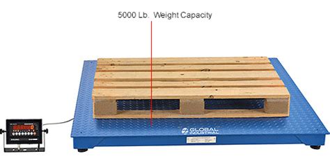 Global Industrial™ NTEP Pallet Scale With LED Indicator, 5'x5', 5,000 lb x 1 lb