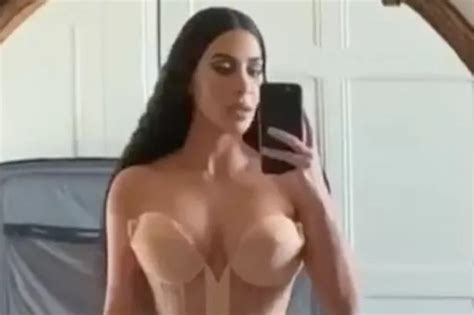 Kim Kardashian Nude Corset Snap Hit With Backlash As Star Shows Off Svelte Waist Daily Star