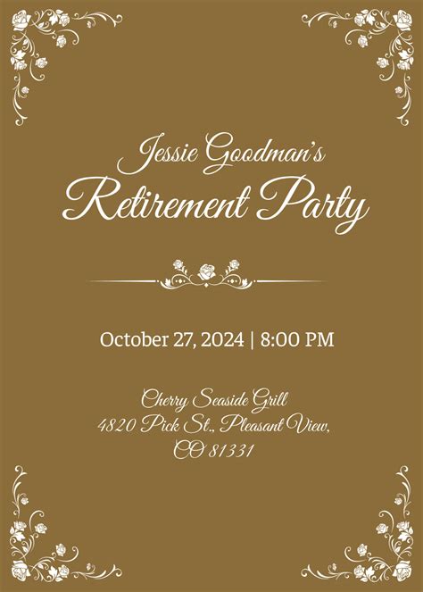 Teacher Retirement Party Invitation Template - Edit Online & Download