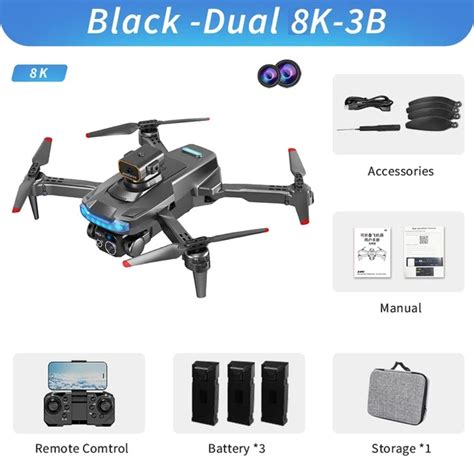 Drone Profissional Dobrável FVP Mijia P15 GPS e Wifi 5G Preto 8K