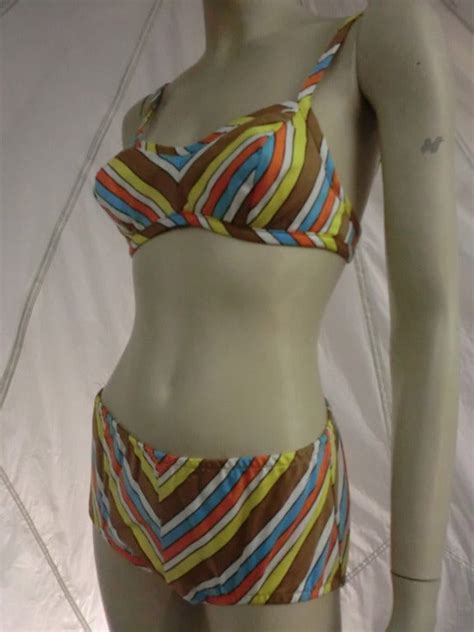 S Striped Annette Style Bikini For Sale At Stdibs