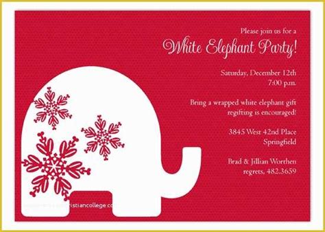 45 Free White Elephant Party Invitation Template Heritagechristiancollege