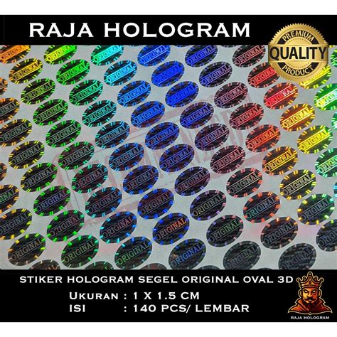 Jual STIKER HOLOGRAM ORIGINAL OVAL SILVER 3D CETAK STICKER SEGEL LABEL