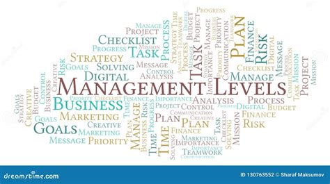 Management Levels Word Cloud Made With Text Only Stock Illustration