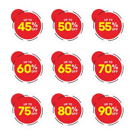 Discount Red Sticker Collection Vector Art At Vecteezy