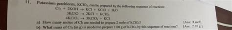 Solved Potassium Perchlorate Kclo Can Be Prepared By Chegg