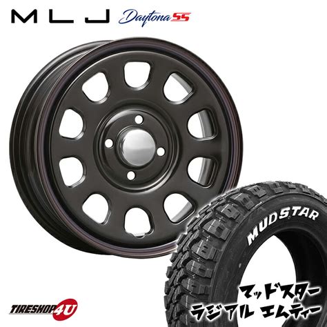 楽天市場新品 タイヤホイールセット 4本価格 14インチ 軽自動車 ハスラー など MLJ DAYTONA SS 14X5 0J 4