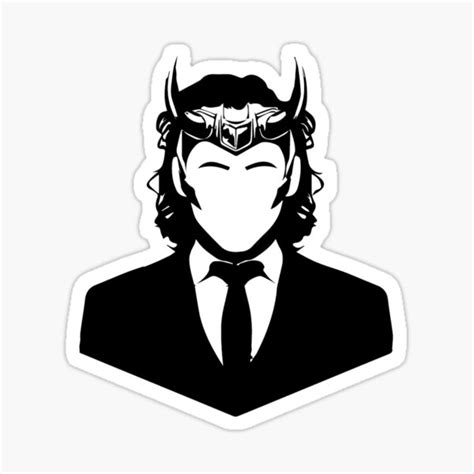 Loki Vector Art Black And White Sticker By Bizzah Redbubble