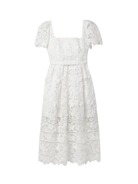 Self Portrait Grosgrain Trimmed Guipure Lace Midi Dress About Icons