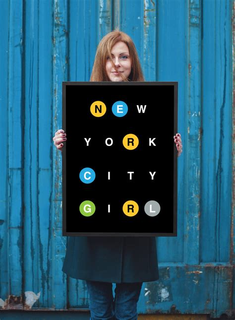 New York City Girl Print Nyc Quotes Poster New York City Etsy