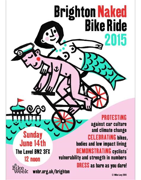 Brighton Naked Bike Ride Poster Myfanwy Tristram