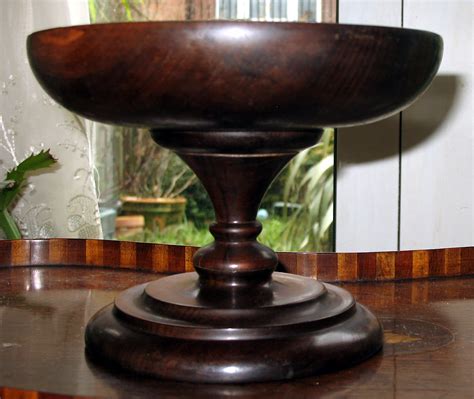 A Substantial Treen Wooden Pedestal Fruit Bowl For Sale Antiques