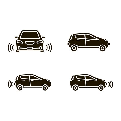 Glyphensymbole für intelligente Autos gesetzt nfc autos intelligente