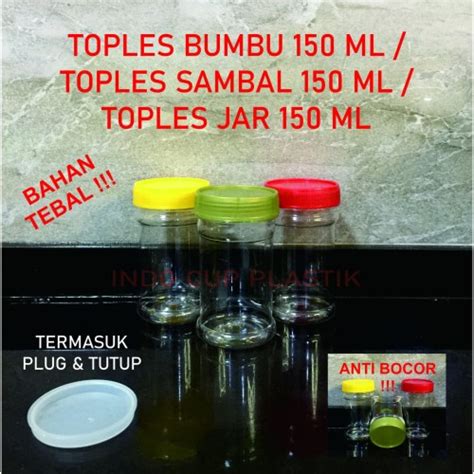 Jual Toples Sambal Bumbu 150 Ml Toples Jar Plastik 150 Ml Hitam