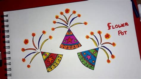 Diwali Crackers Drawing How To Draw Diwali Fountain Diwali Special