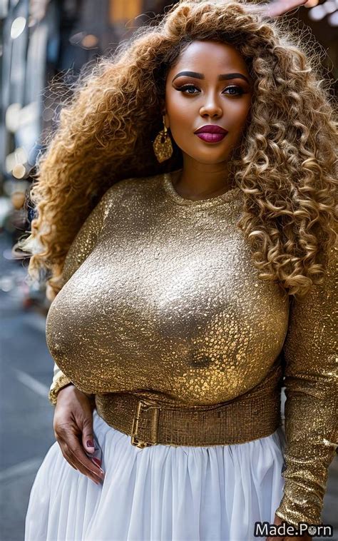 Porn Image Of Gold Fat Flashing Tits Bimbo Huge Boobs Nipples Big Hips Created By AI