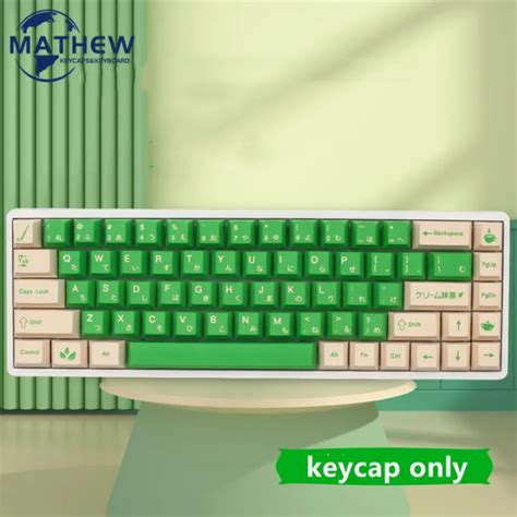 Cream Matcha Keycap Pbt Dye Sub For Gmk Keyboard