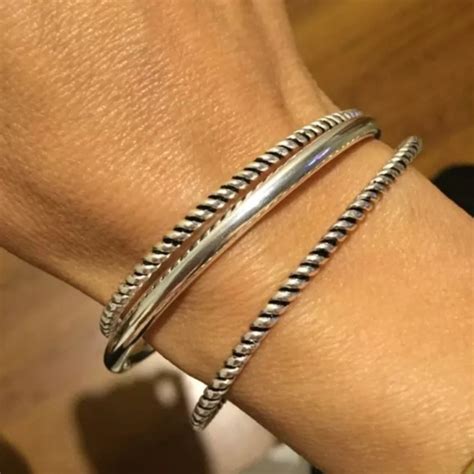 925 Sterling Silver Bangle Hinge Bracelet Jewelry 925 Sterling Silver Hinge Bangle Stacking