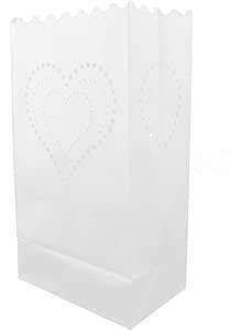 Amazon CleverDelights White Luminary Bags 50 Count Heart Of