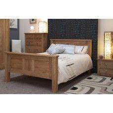 Torino Oak Furniture 4ft 6 Double Panel Bed Oak Furniture House