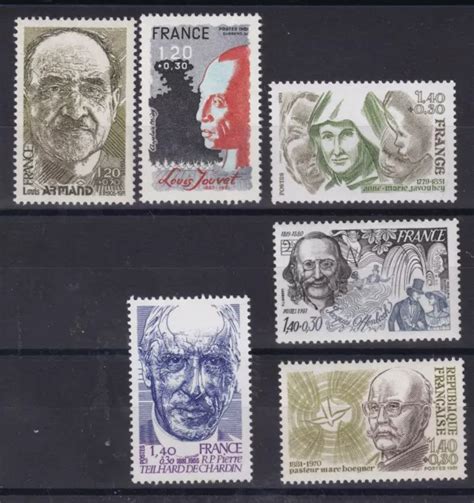 FRANCE ANNÉE 1981 Personnages célèbres N 2148 au N 2153 réf 7309