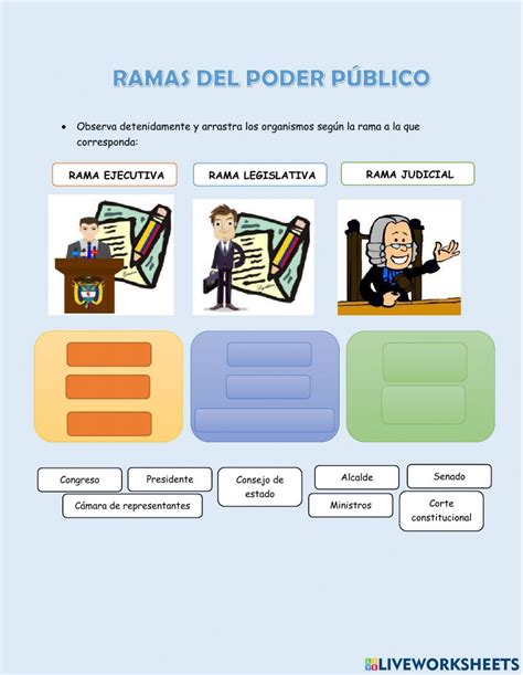 Ramas Del Poder P Blico Interactive Worksheet Poder P Blico Gobierno