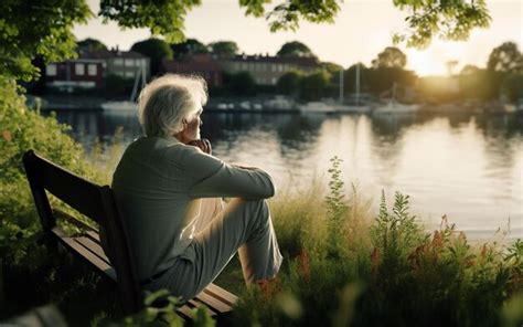 Premium Ai Image Sad Old Man Sitting Lost In The Garden The Concept