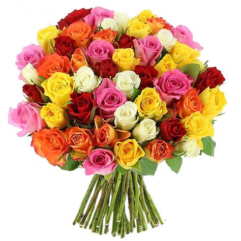 Roses Multicolores - 40 Roses - Livraison Bouquet de roses - Foliflora