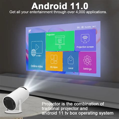 Hy D Smart Projector Full Hd Android Dlp Proyector Support K Video