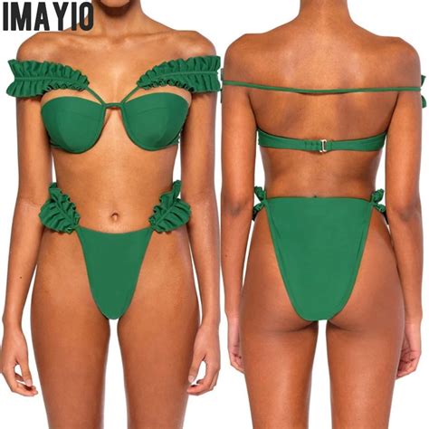 Aliexpress Buy Imayio Ruffle Flounce Bikini Set Women 2019 High