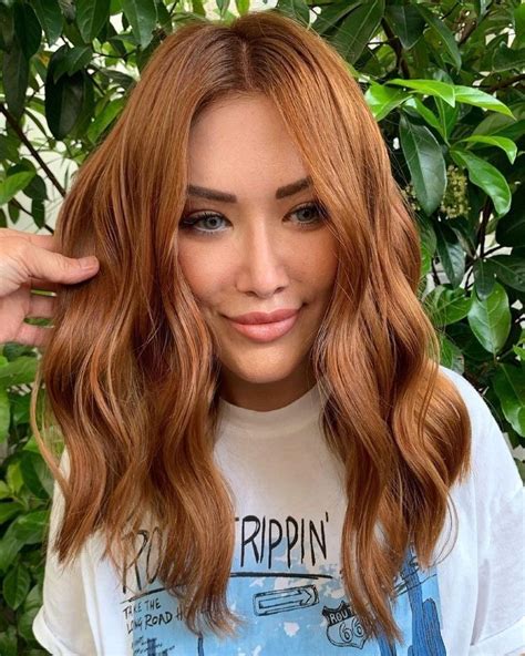 Auburn Copper Human Hair Ombre Lace Front Softly Curled Wavy Wig Etsy Copper Blonde Hair