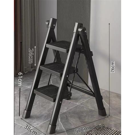 [cod] Ladder 3 Steps Metal Folding Ladder Household Steel Ladder Stepping Foldable Portable