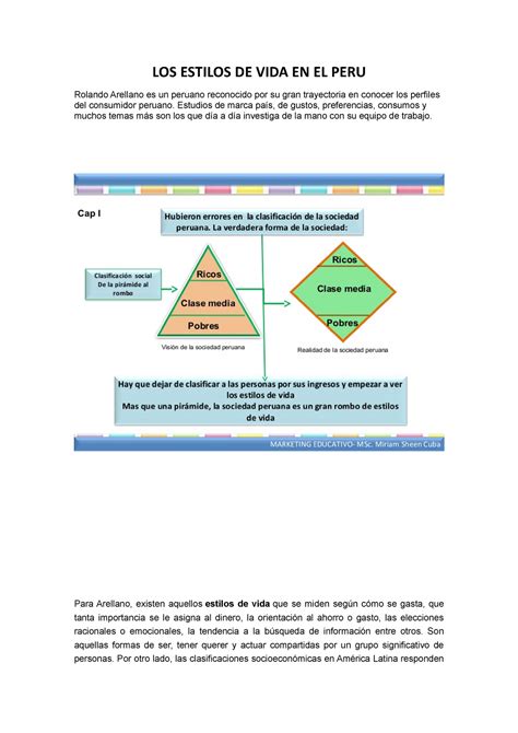 Los Estilos De Vida En El Peru Arellano Gestion Inversion Unsch