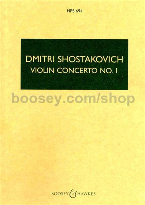 Dmitri Shostakovich Violin Concerto No Op Hawkes Pocket Score