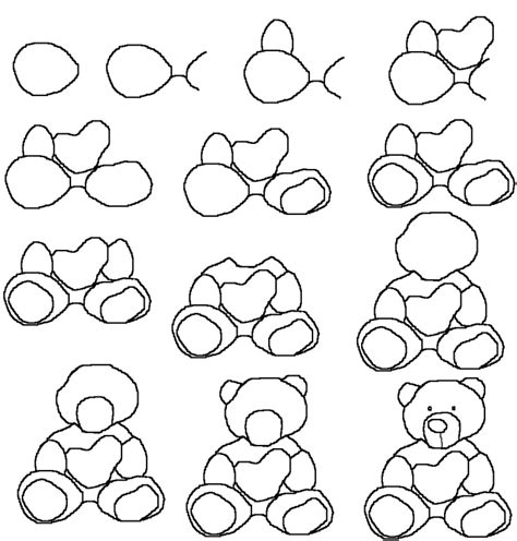 Teddy Bear Drawing Step By Step at GetDrawings | Free download