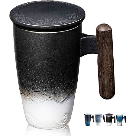 Amazon.com: suyika Tomotime Ceramic Tea Cup with Infuser and Lid Tea ...