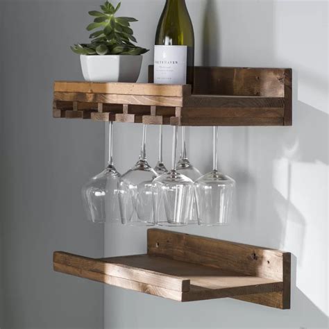 Trent Austin Design® Bernon Solid Wood Wall Mounted Wine Glass Rack Wayfair ワイングラスホルダー ウォール