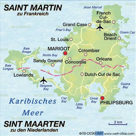 Map of Sint Maarten (Island in Netherlands) | Welt-Atlas.de