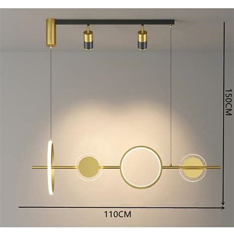 L Mpara Colgante Formas Geom Tricas Candelabro Aluminio Estilo