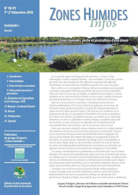 Zones Humides Infos N P Che Et Pisciculture D Eau Douce Zones