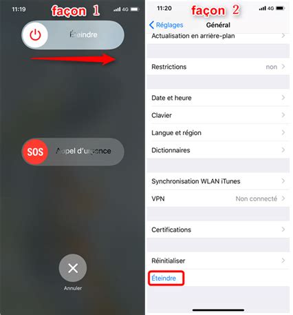 Astuces Redémarrer et éteindre iPhone 11 Pro Max X XR XS sans tactile