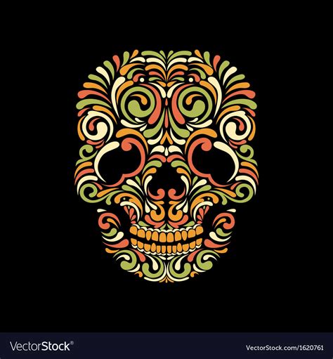 Ornate Skull Royalty Free Vector Image Vectorstock