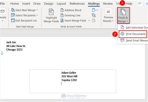 How To Mail Merge From Excel To Word Envelopes 2 Methods