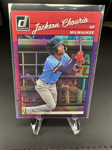 2023 Panini Donruss Retro 1990 Holo Purple 243 Jackson Chourio RC