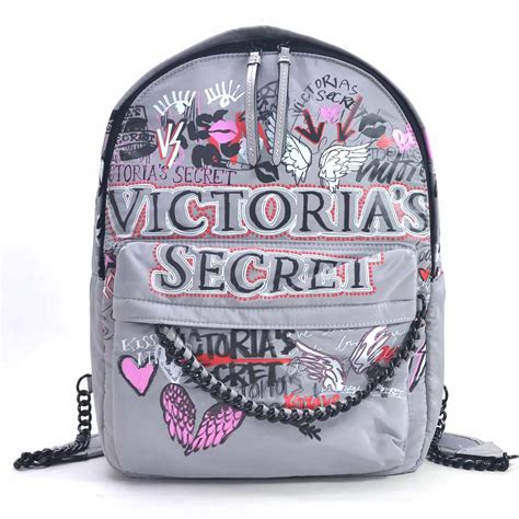 【楽天市場】【美品】ヴィクトリアシークレット Victorias Secret リュック グレーxマルチカラー ナイロン レディース 値下げ