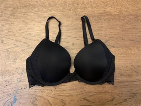 Victorias Secret Black Lace 36ddd Dream Angels Push Up Padded Bra Vs