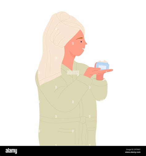 Woman Doing Beauty Routine Personal Body Care Spa Treatments Vector