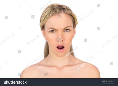 Frowning Nude Blonde Posing On White Stock Photo Shutterstock
