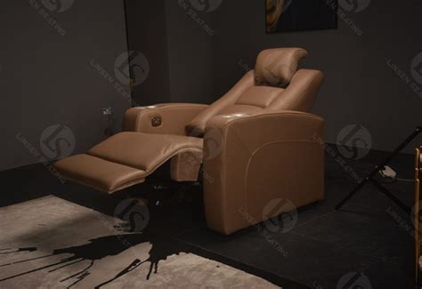 Brown Leather Theater Recliner - Linsen Seating