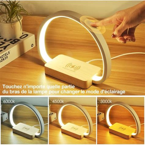 Lampe De Chevet Chargeur Sans Fil Lampe De Table Tactile Med USB Port